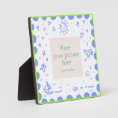 Plaque Photo Cadre bleu et citron vert ensoleillé (Recto)