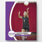 Plaque Photo Cadre courbé pourpre Affichage photo de l'école (Devant)