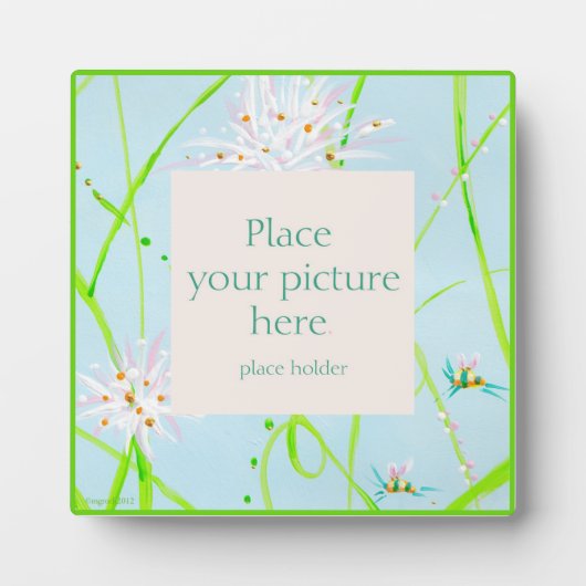 Plaque Photo Cadre de fleur d'abeille peint (Devant)