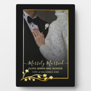 Plaque Photo Cadre étoilé nuit dorée Noël Photo de mariage