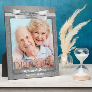Plaque Photo Cadre photo 8x10 Diamant 60e anniversaire de maria