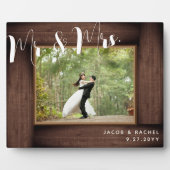 Plaque Photo Cadre photo de mariage rustique M. et Mme Moderne (Devant)