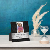 Plaque Photo Cadre photo noir argent Damask 25e anniversaire (Insitu)