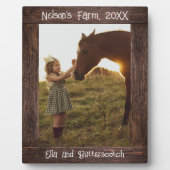 Plaque Photo Cadre photo personnalisable en bois Brown rustique (Devant)