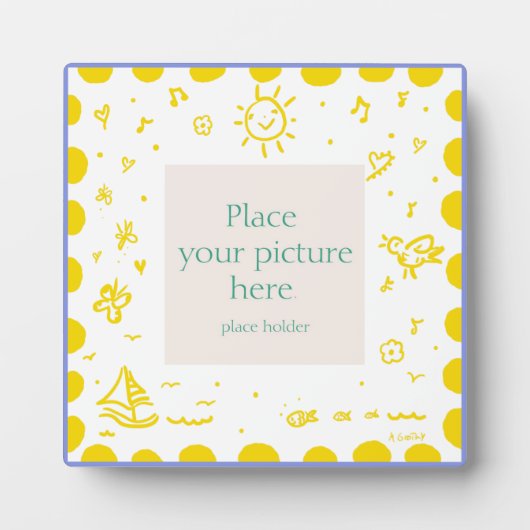 Plaque Photo Cadre solaire jaune (Devant)