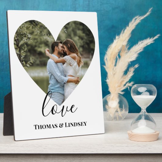 Plaque Photo Cadres cardiaques photo personnalisées Calligraphi (Côté)