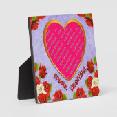 Plaque Photo Cadres cardiaques Saint-Valentin Ajouter une plaqu (Recto)