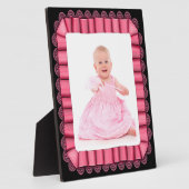 Plaque Photo Cadres de ruban en dentelle rose pour bébé personn (Côté)