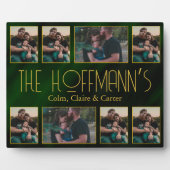 Plaque Photo Cadres élégants vert émeraude et or pour 8 photos (Devant)