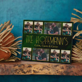 Plaque Photo Cadres élégants vert émeraude et or pour 8 photos (Côté)