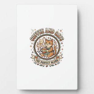Plaque Photo Café Et Chats Chat Café Art Vectoriel Vintage T-Sh
