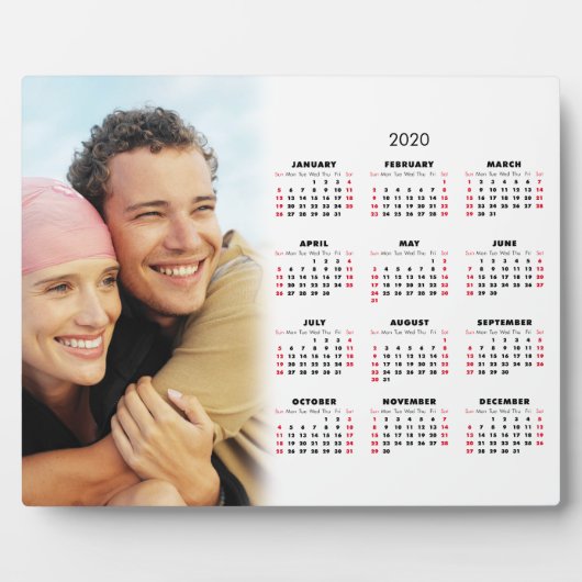 Plaque Photo Calendrier 2020 Votre Photo (Devant)