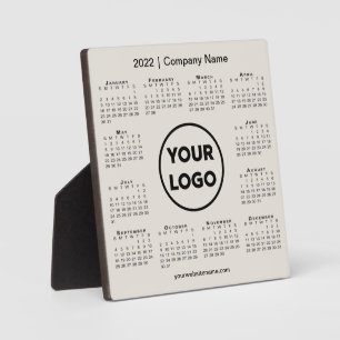 Plaque Photo Calendrier 2022 Logo de l'entreprise Beige Busines
