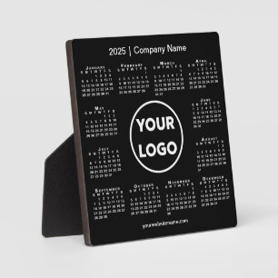 Plaque Photo Calendrier 2025 Entreprise Logo Black Business