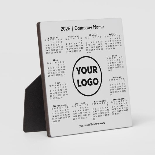 Plaque Photo Calendrier 2025 Entreprise Logo Grey Business (Recto)