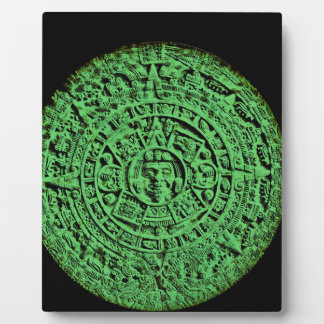 Plaque Photo Calendrier aztèque vert