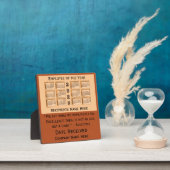 Plaque Photo Calendrier de bureau 2020 de l'employé de l'année (Insitu)