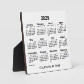Plaque Photo Calendrier de bureau blanc 2025 de Janz (Recto)