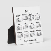 Plaque Photo Calendrier du bureau blanc 2027 par Janz (Recto)
