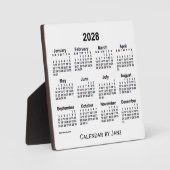 Plaque Photo Calendrier du bureau blanc 2028 par Janz (Recto)