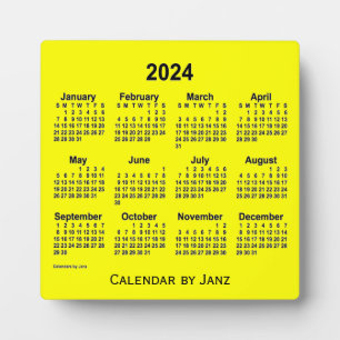 Plaque Photo Calendrier du bureau jaune 2024 par Janz