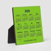 Plaque Photo Calendrier du bureau vert jaune 2028 par Janz (Recto)
