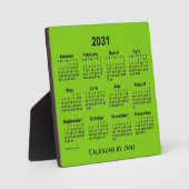 Plaque Photo Calendrier du bureau vert jaune 2031 par Janz (Recto)