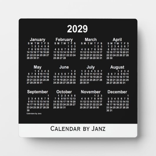 Plaque Photo Calendrier Neon White Desk 2029 par Janz (Devant)