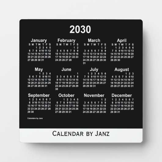 Plaque Photo Calendrier Neon White Desk 2030 par Janz (Devant)