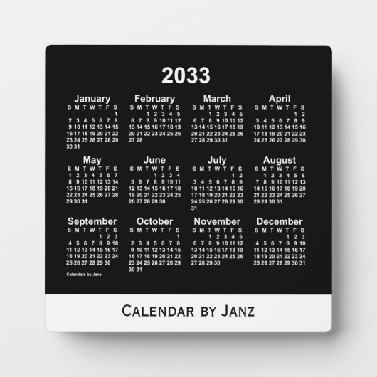 Plaque Photo Calendrier Neon White Desk 2033 par Janz (Devant)