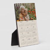 Plaque Photo Calendrier photo 2025 avec Stand Full Year Beige (Côté)