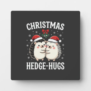 Plaque Photo Câlins de Noël au Hérisson Mignon Vacances de Noël