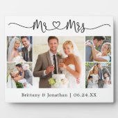 Plaque Photo Calligraphie Coeur M. et Mme Mariage 5 Photo (Devant)