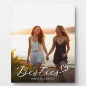 Plaque Photo Calligraphie Meilleures Amies Cœur BFF Moderne Pho (Devant)