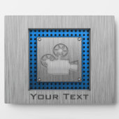 Plaque Photo Caméra de cinéma en métal brossé (Devant)