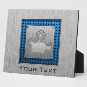 Plaque Photo Caméra de cinéma en métal brossé