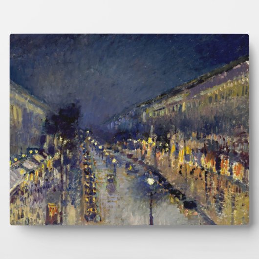 Plaque Photo Camille Pissarro - Boulevard Montmartre en nuit (Devant)