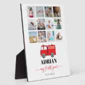 Plaque Photo Camion Feu Rouge Bébé Première année Photo Collage (Côté)