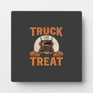 Plaque Photo Camion ou Traiter Halloween Conception de semi-rem