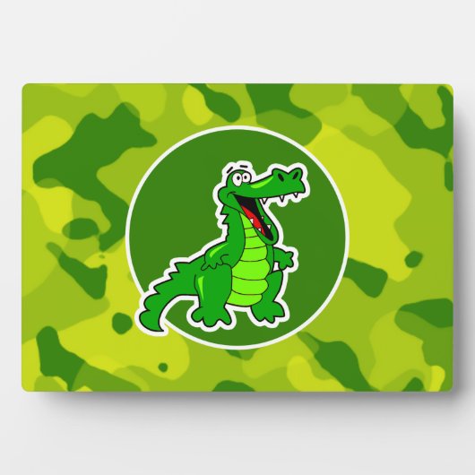 Plaque Photo Camo vert Apple ; Alligator, Gator (Devant)