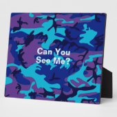 Plaque Photo Camouflage bleu foncé et Motif violet (Côté)