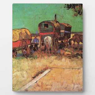 Plaque Photo Campement de Gitans avec Caravanes, Van Gogh