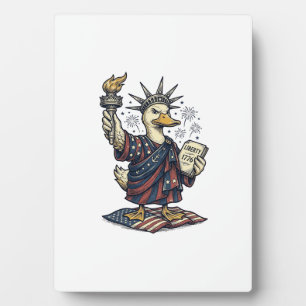 Plaque Photo Canard patriotique 4 juillet T-Shirt vintage Desig