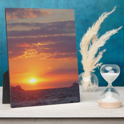 Plaque Photo Cape May Sunset Deux Navires Passant À Easel (Côté)