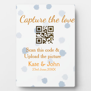 Plaque Photo Capturez l'amour ajoutez le scan QR téléchargez la