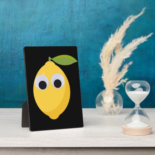 Plaque Photo Caractère citron mignon avec yeux googly (Côté)