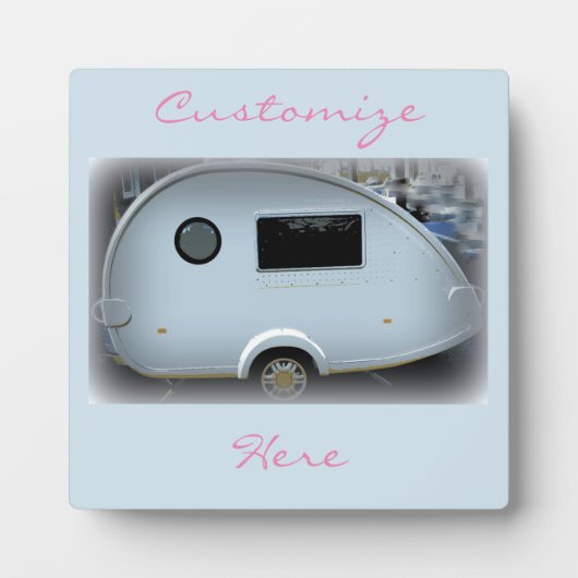 Plaque Photo Caravane en teardrop simplifiée roulette gypsy (Devant)