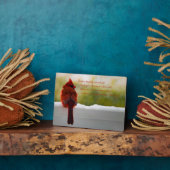 Plaque Photo Cardinal avec Vistior from Heaven poem (Côté)