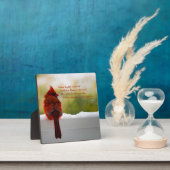 Plaque Photo Cardinal avec Vistior from Heaven poem (Insitu)