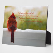 Plaque Photo Cardinal avec Vistior from Heaven poem (Côté)